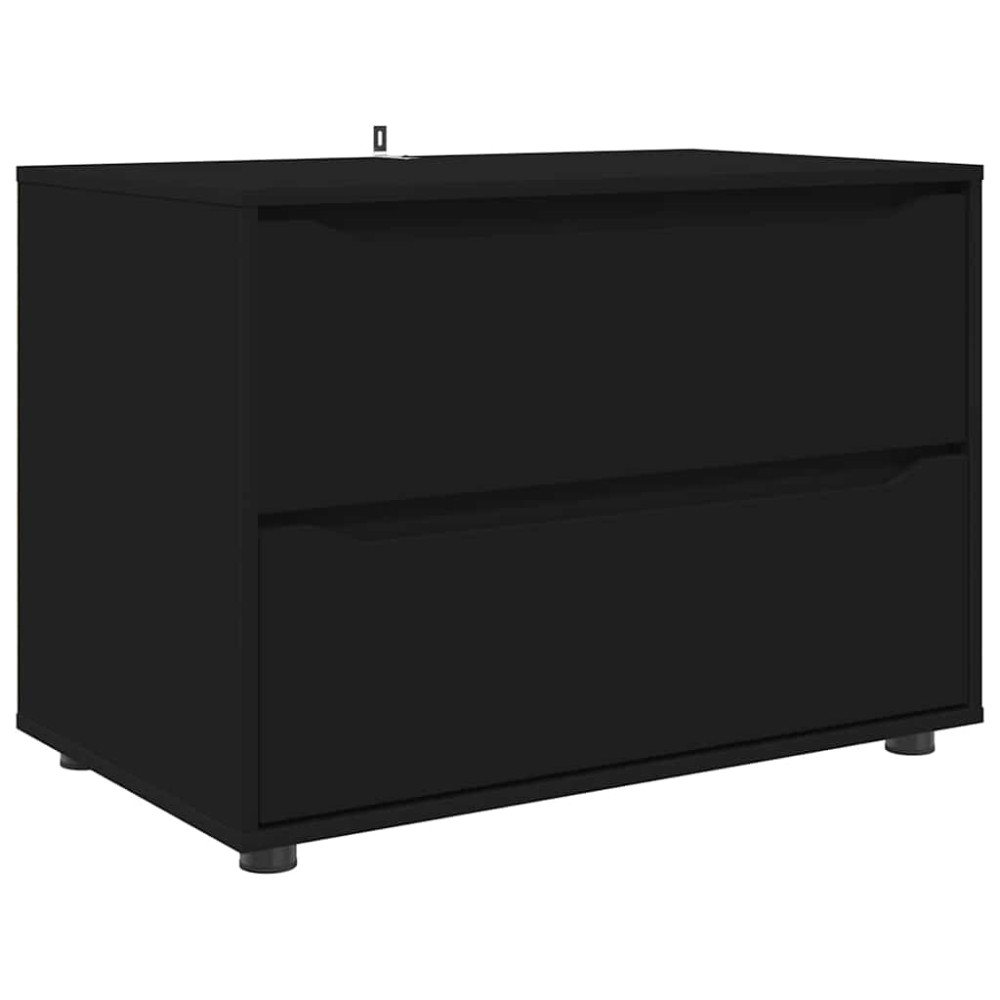 Produktbild för Förvaringsskåp Svart 80 x 48 x 57 cm Konstruerat trä