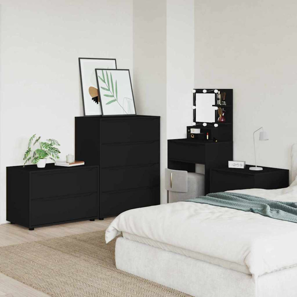 Produktbild för Förvaringsskåp Svart 80 x 48 x 57 cm Konstruerat trä