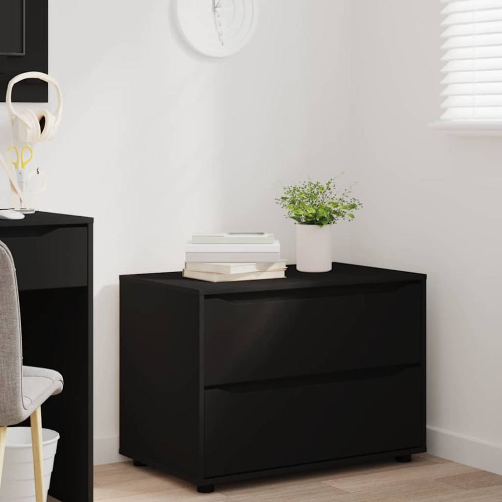 Produktbild för Förvaringsskåp Svart 80 x 48 x 57 cm Konstruerat trä