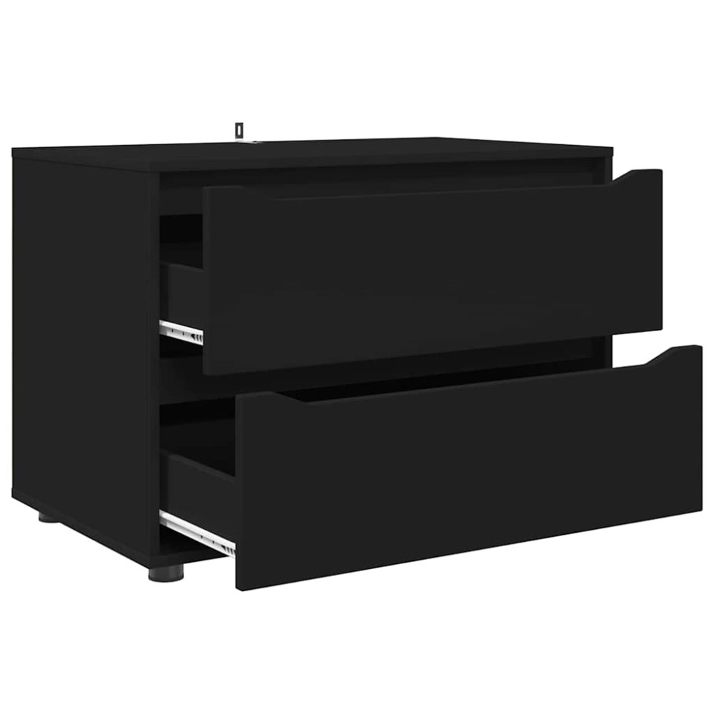 Produktbild för Förvaringsskåp Svart 80 x 48 x 57 cm Konstruerat trä