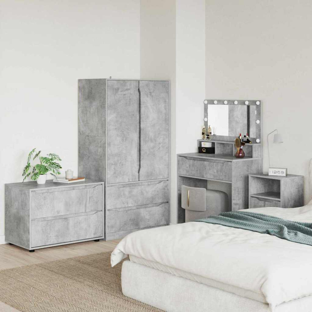 Produktbild för Förvaringsskåp Betonggrå 80 x 48 x 57 cm Konstruerat trä