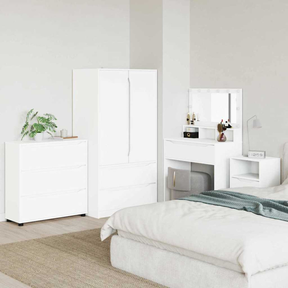 Produktbild för Förvaringsskåp Högblanka vita 80 x 48 x 57 cm Konstruerat trä