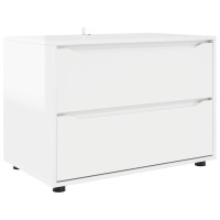 Produktbild för Förvaringsskåp Högblanka vita 80 x 48 x 57 cm Konstruerat trä