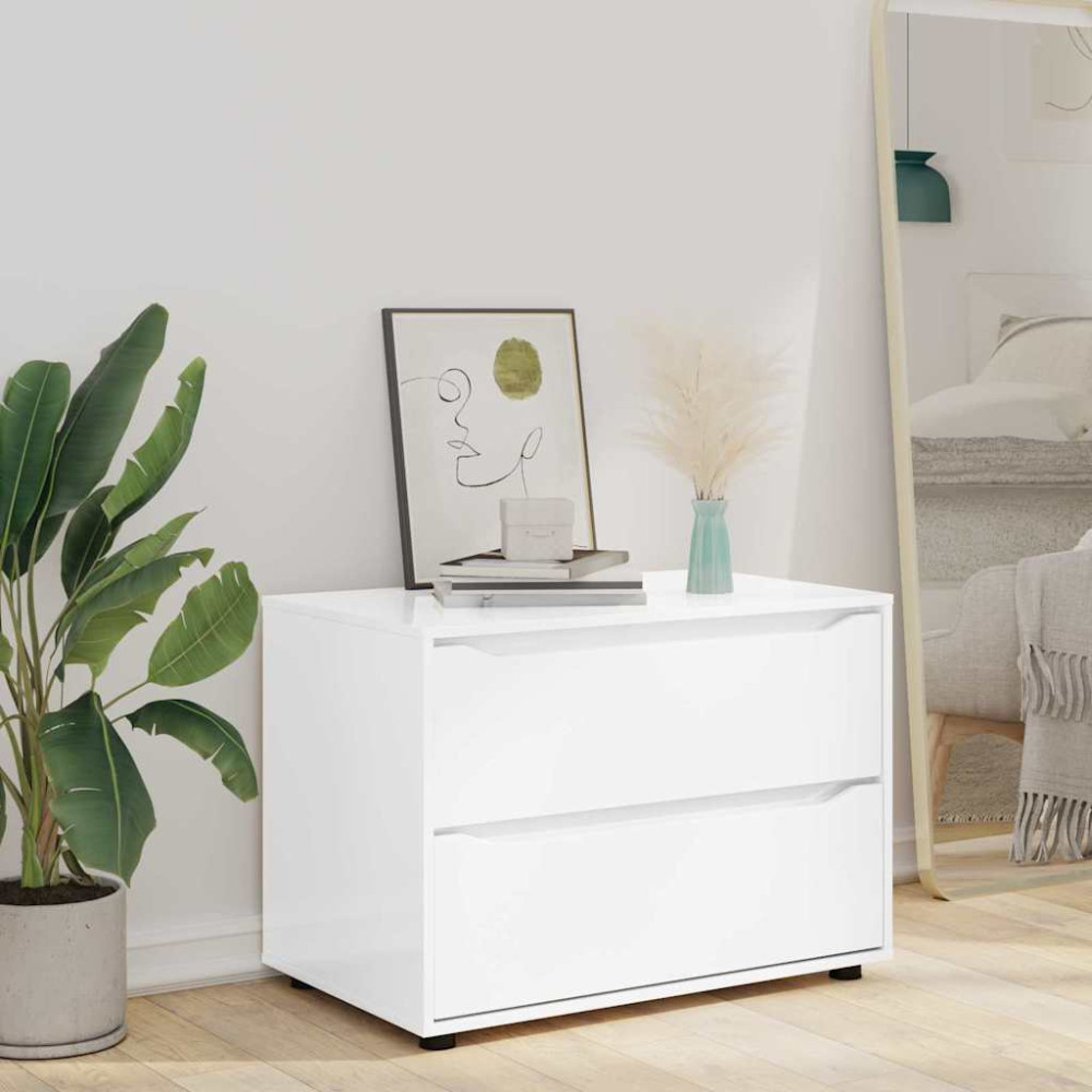Produktbild för Förvaringsskåp Högblanka vita 80 x 48 x 57 cm Konstruerat trä