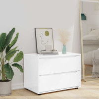 Produktbild för Förvaringsskåp Högblanka vita 80 x 48 x 57 cm Konstruerat trä
