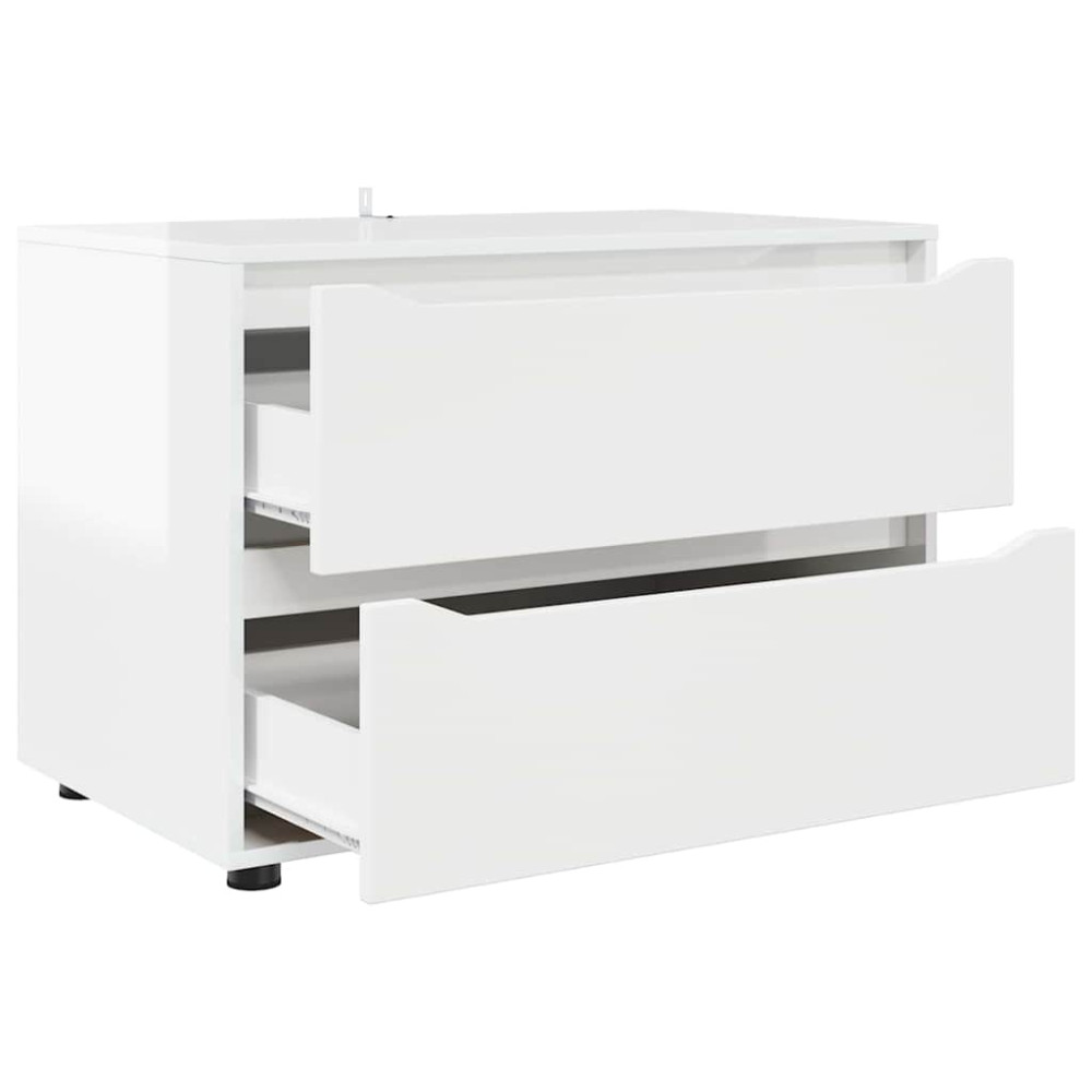Produktbild för Förvaringsskåp Högblanka vita 80 x 48 x 57 cm Konstruerat trä