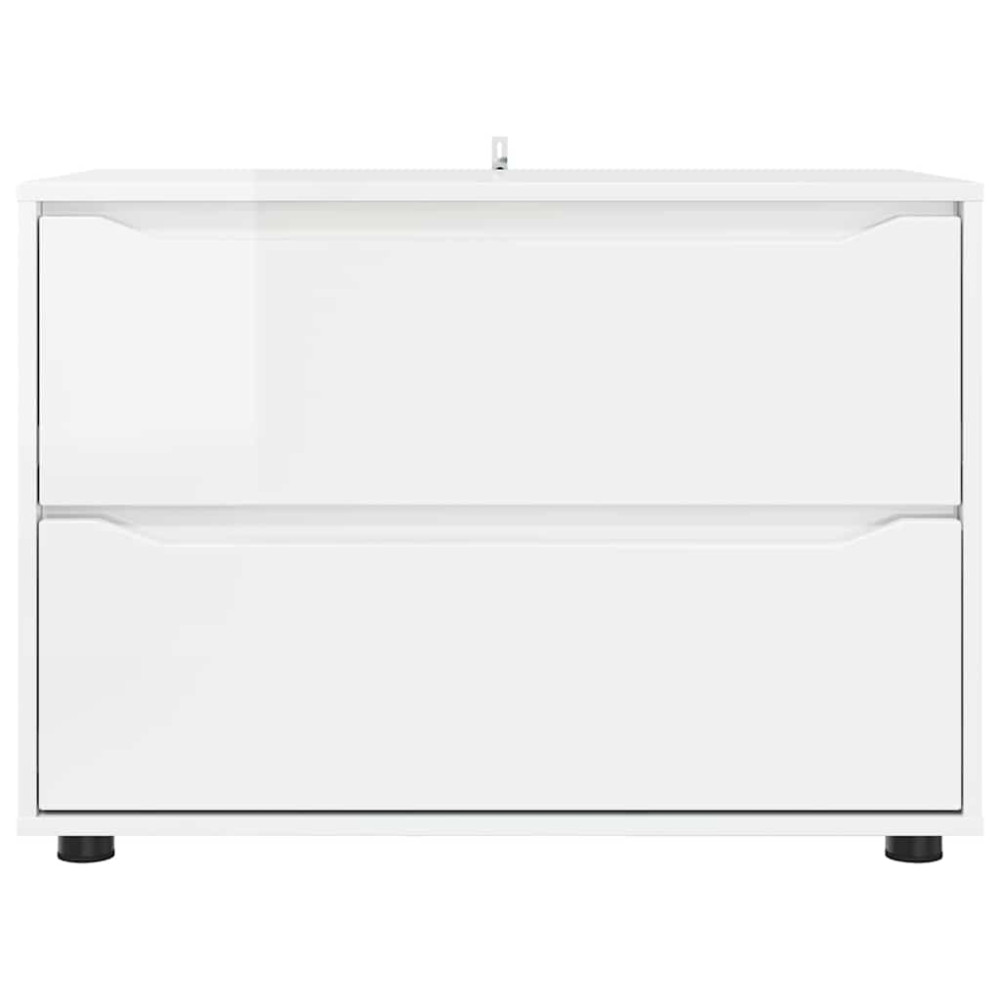 Produktbild för Förvaringsskåp Högblanka vita 80 x 48 x 57 cm Konstruerat trä
