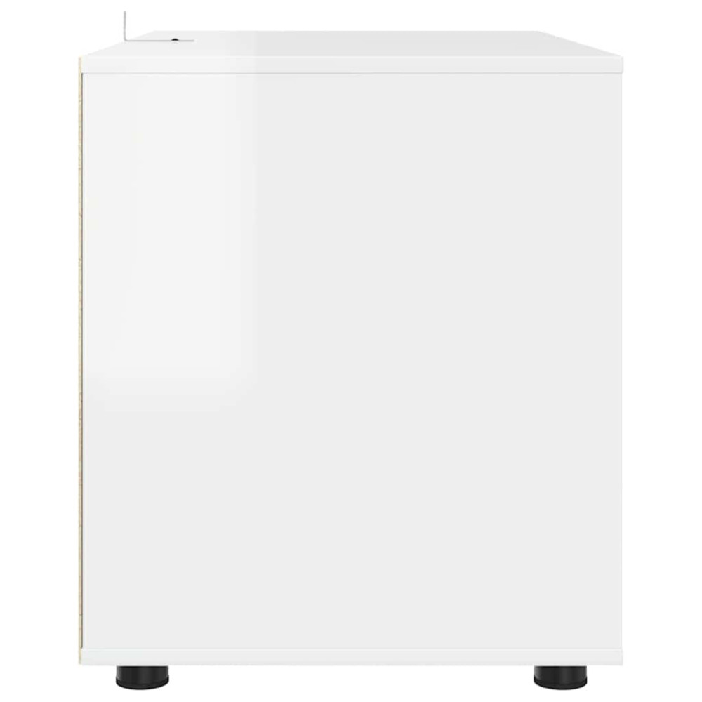Produktbild för Förvaringsskåp Högblanka vita 80 x 48 x 57 cm Konstruerat trä