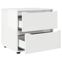 Produktbild för Förvaringsskåp Högblanka vita 60 x 48 x 57 cm Konstruerat trä