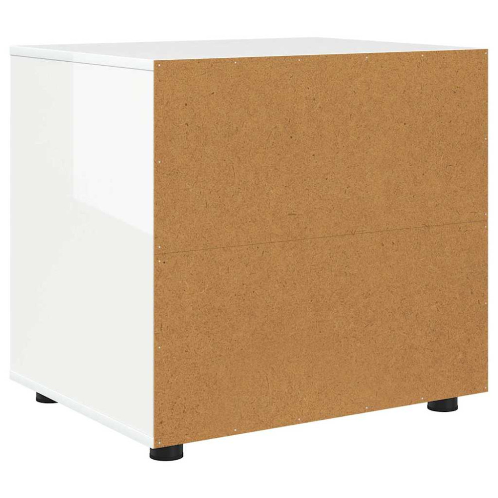 Produktbild för Förvaringsskåp Högblanka vita 60 x 48 x 57 cm Konstruerat trä