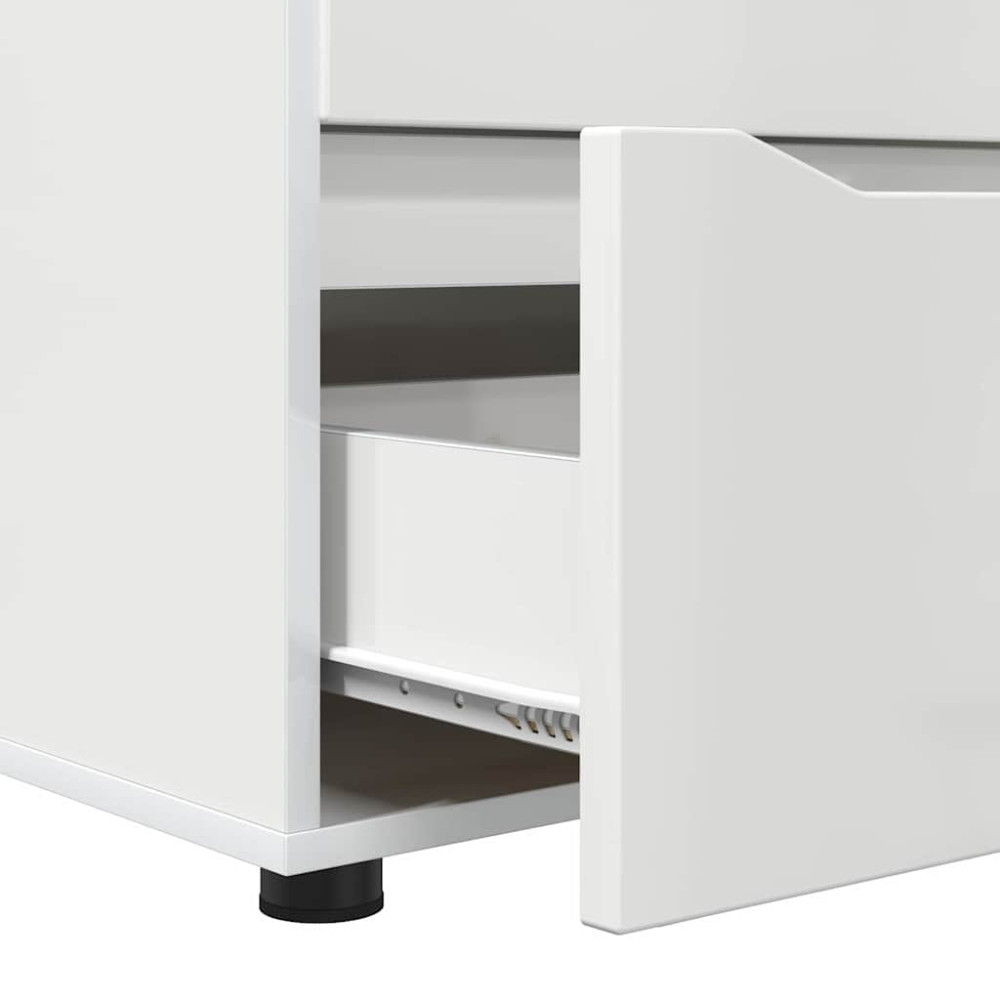 Produktbild för Förvaringsskåp Högblanka vita 60 x 48 x 57 cm Konstruerat trä