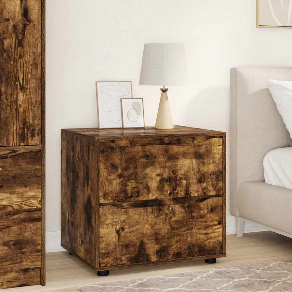 Produktbild för Förvaringsskåp Rökt ek 60 x 48 x 57 cm Konstruerat trä