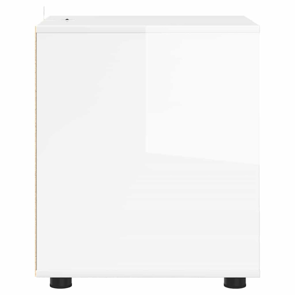 Produktbild för Förvaringsskåp Högblanka vita 40 x 48 x 57 cm Konstruerat trä