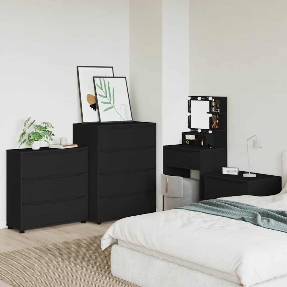 Produktbild för Förvaringsskåp Svart 80 x 31 x 81 cm Konstruerat trä