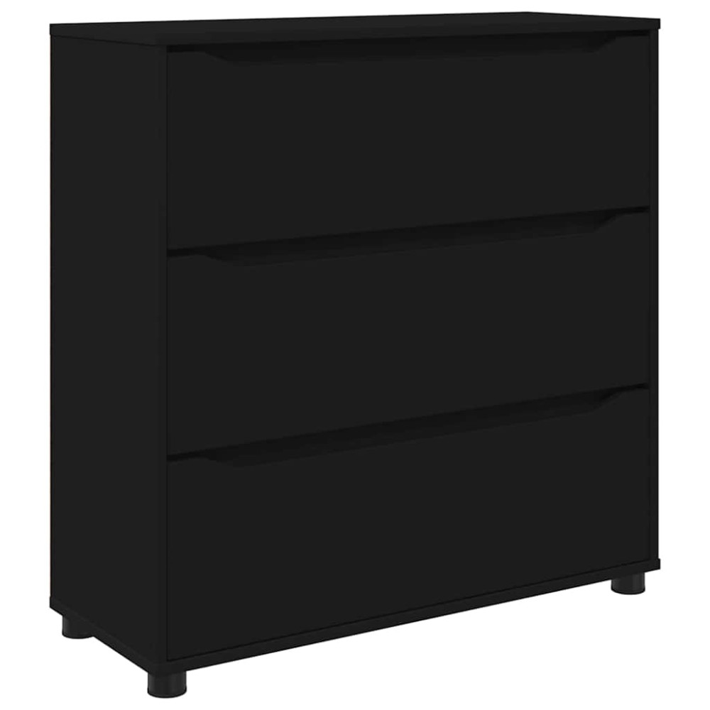 Produktbild för Förvaringsskåp Svart 80 x 31 x 81 cm Konstruerat trä