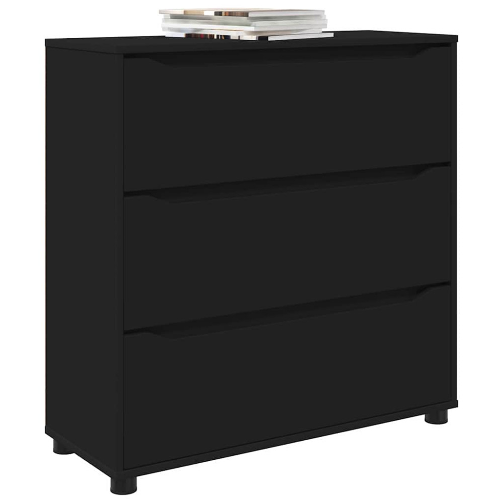 Produktbild för Förvaringsskåp Svart 80 x 31 x 81 cm Konstruerat trä