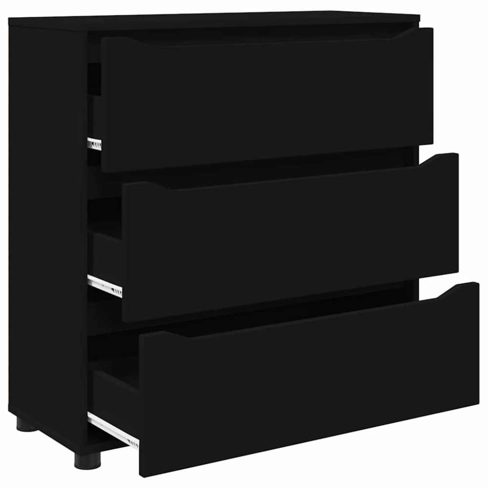 Produktbild för Förvaringsskåp Svart 80 x 31 x 81 cm Konstruerat trä