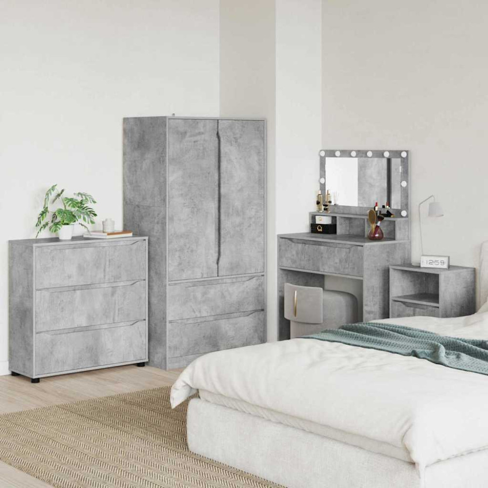 Produktbild för Förvaringsskåp Betonggrå 80 x 31 x 81 cm Konstruerat trä