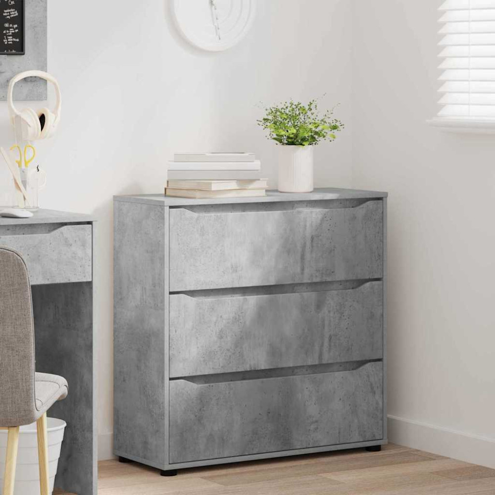 Produktbild för Förvaringsskåp Betonggrå 80 x 31 x 81 cm Konstruerat trä