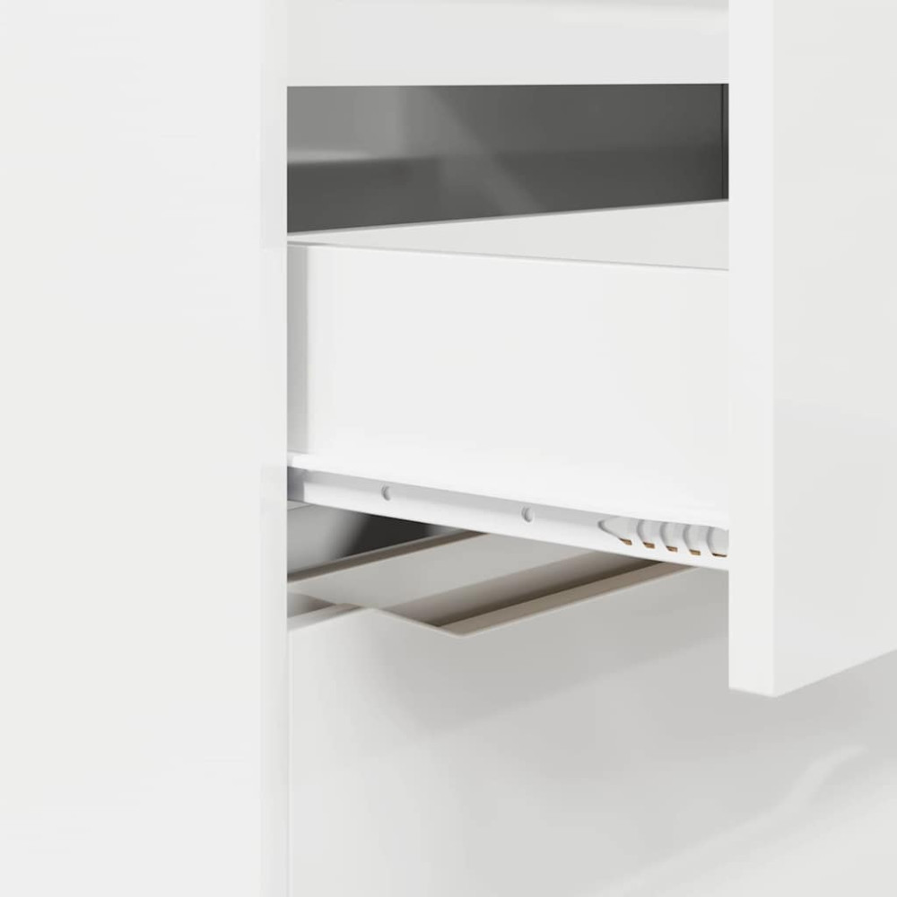 Produktbild för Förvaringsskåp Högblanka vita 80 x 31 x 81 cm Konstruerat trä