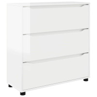 Produktbild för Förvaringsskåp Högblanka vita 80 x 31 x 81 cm Konstruerat trä