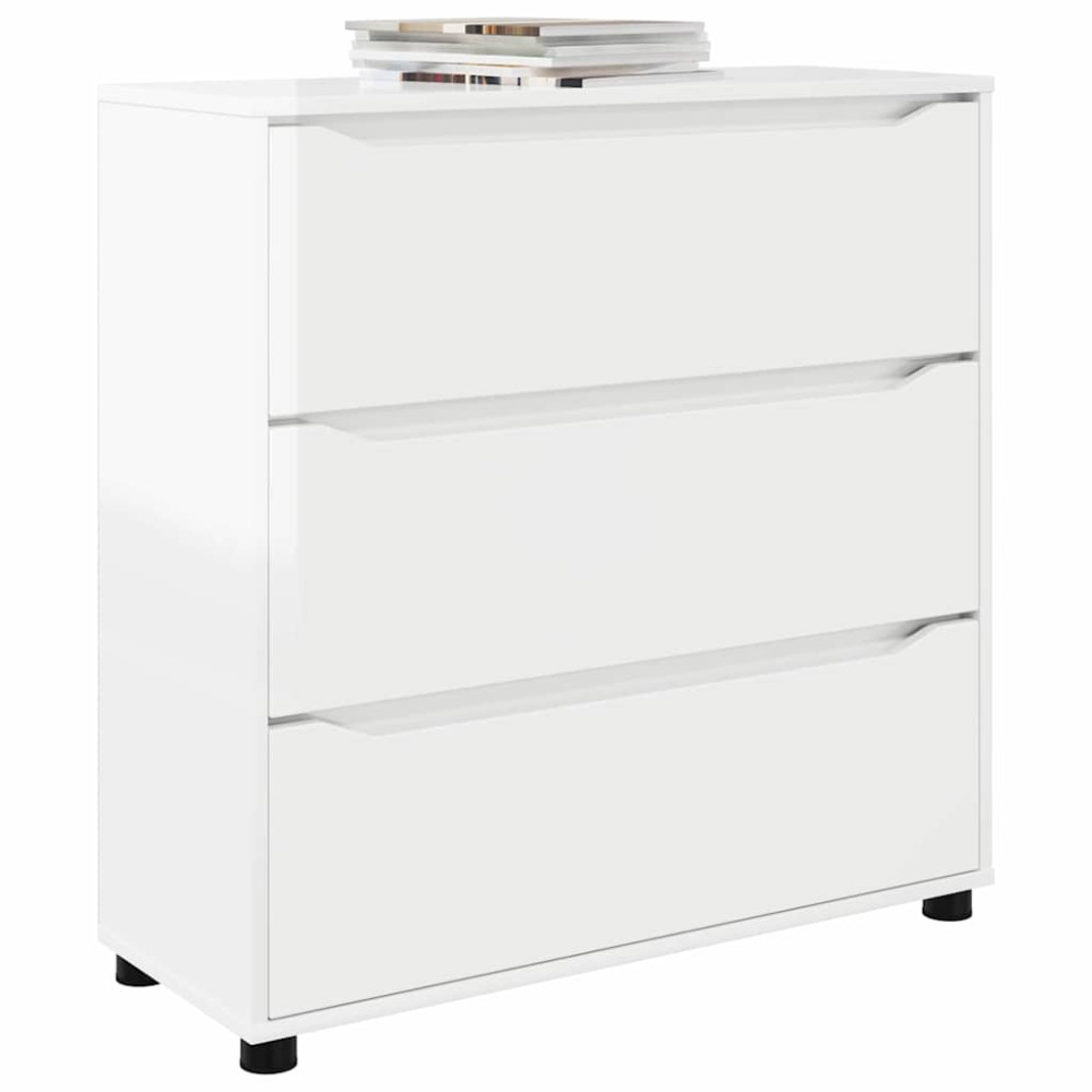 Produktbild för Förvaringsskåp Högblanka vita 80 x 31 x 81 cm Konstruerat trä