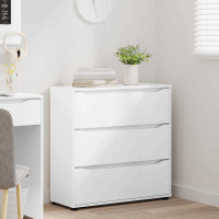 Produktbild för Förvaringsskåp Högblanka vita 80 x 31 x 81 cm Konstruerat trä
