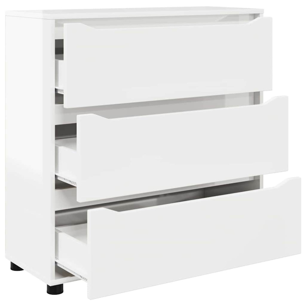 Produktbild för Förvaringsskåp Högblanka vita 80 x 31 x 81 cm Konstruerat trä