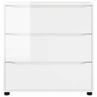 Produktbild för Förvaringsskåp Högblanka vita 80 x 31 x 81 cm Konstruerat trä