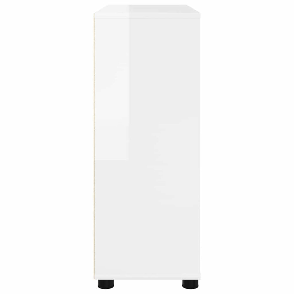 Produktbild för Förvaringsskåp Högblanka vita 80 x 31 x 81 cm Konstruerat trä