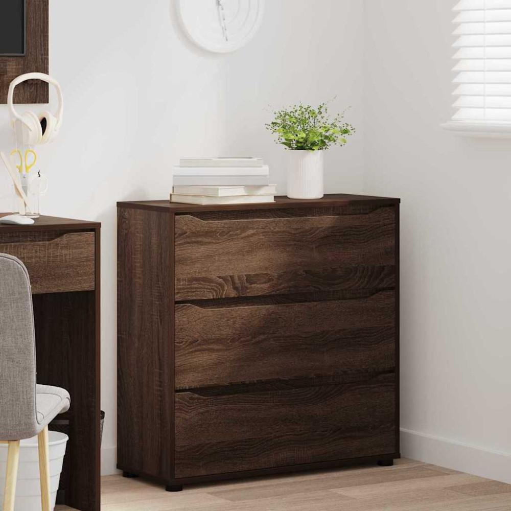 Produktbild för Förvaringsskåp Brun Ek 80 x 31 x 81 cm Konstruerat trä