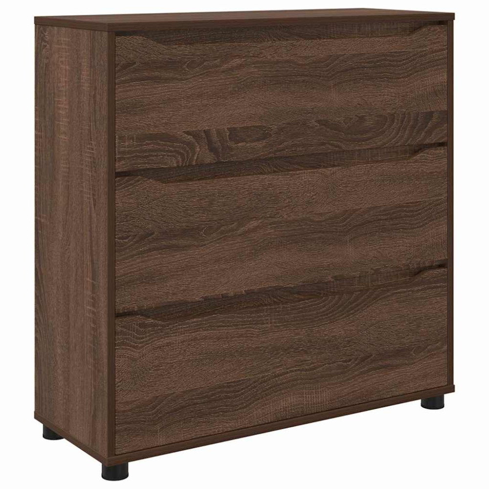 Produktbild för Förvaringsskåp Brun Ek 80 x 31 x 81 cm Konstruerat trä