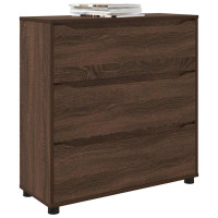 Produktbild för Förvaringsskåp Brun Ek 80 x 31 x 81 cm Konstruerat trä