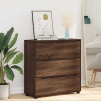 Produktbild för Förvaringsskåp Brun Ek 80 x 31 x 81 cm Konstruerat trä