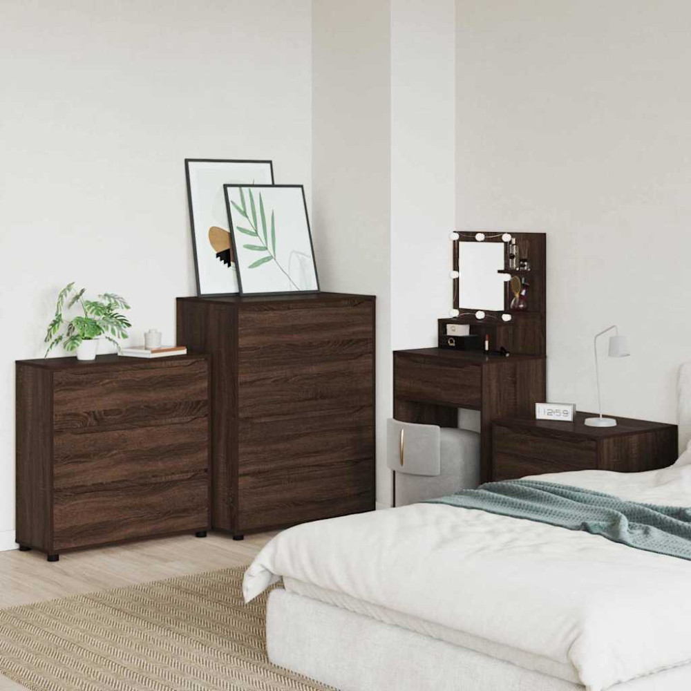 Produktbild för Förvaringsskåp Brun Ek 80 x 31 x 81 cm Konstruerat trä
