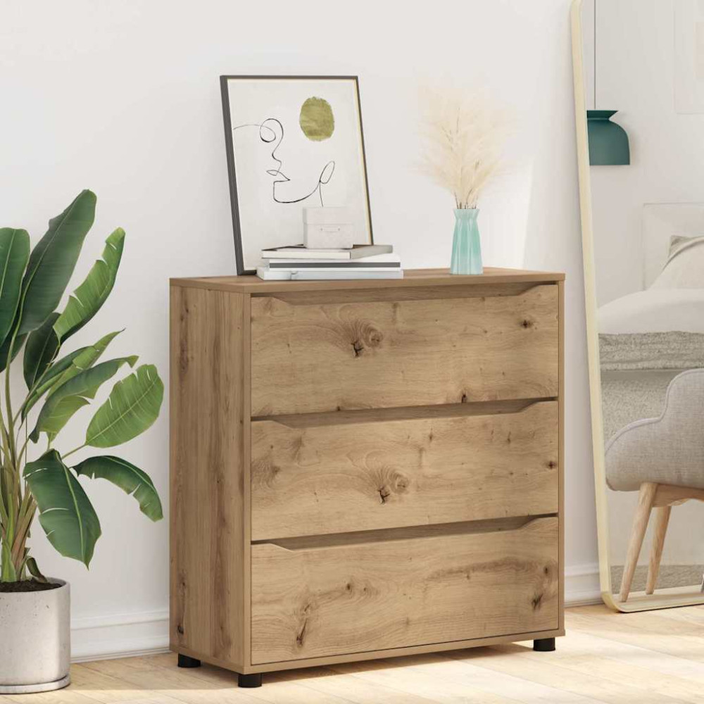 Produktbild för Förvaringsskåp 80 x 31 x 81 cm Konstruerat trä Artisan Ek