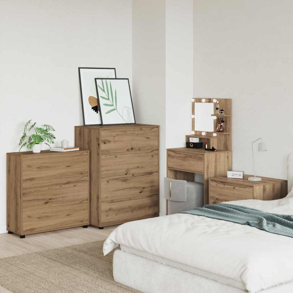 Produktbild för Förvaringsskåp 80 x 31 x 81 cm Konstruerat trä Artisan Ek