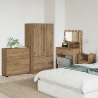Produktbild för Förvaringsskåp 80 x 31 x 81 cm Konstruerat trä Artisan Ek