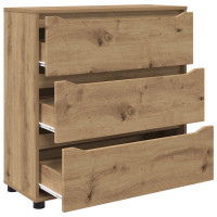 Produktbild för Förvaringsskåp 80 x 31 x 81 cm Konstruerat trä Artisan Ek