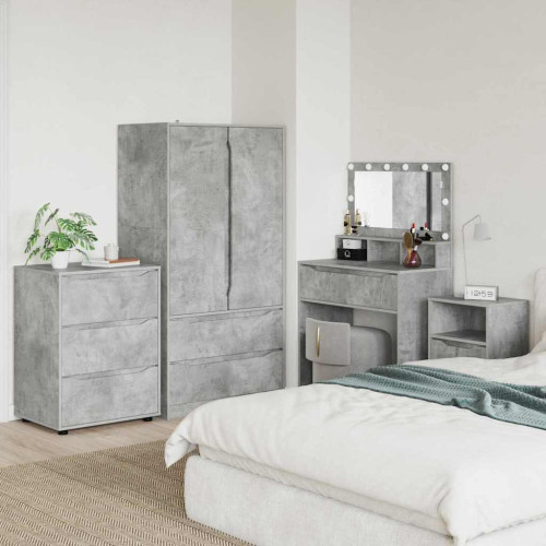 vidaXL Förvaringsskåp Betonggrå 60 x 48 x 81 cm Konstruerat trä