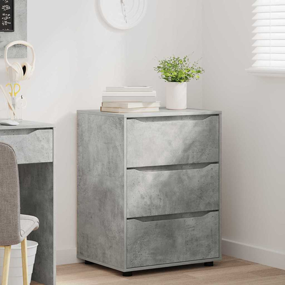 Produktbild för Förvaringsskåp Betonggrå 60 x 48 x 81 cm Konstruerat trä