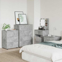 Produktbild för Förvaringsskåp Betonggrå 60 x 48 x 81 cm Konstruerat trä
