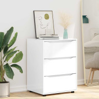 Produktbild för Förvaringsskåp Högblanka vita 60 x 48 x 81 cm Konstruerat trä