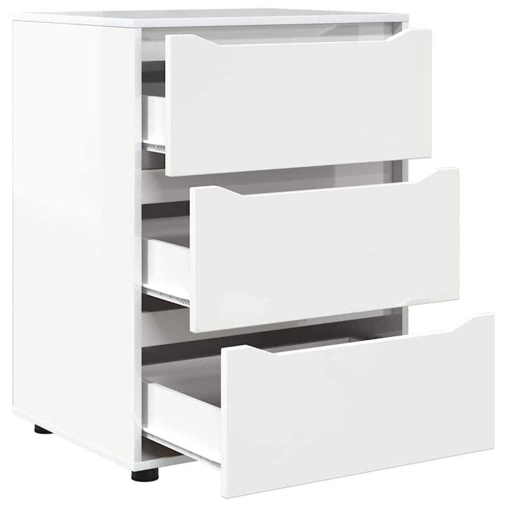Produktbild för Förvaringsskåp Högblanka vita 60 x 48 x 81 cm Konstruerat trä