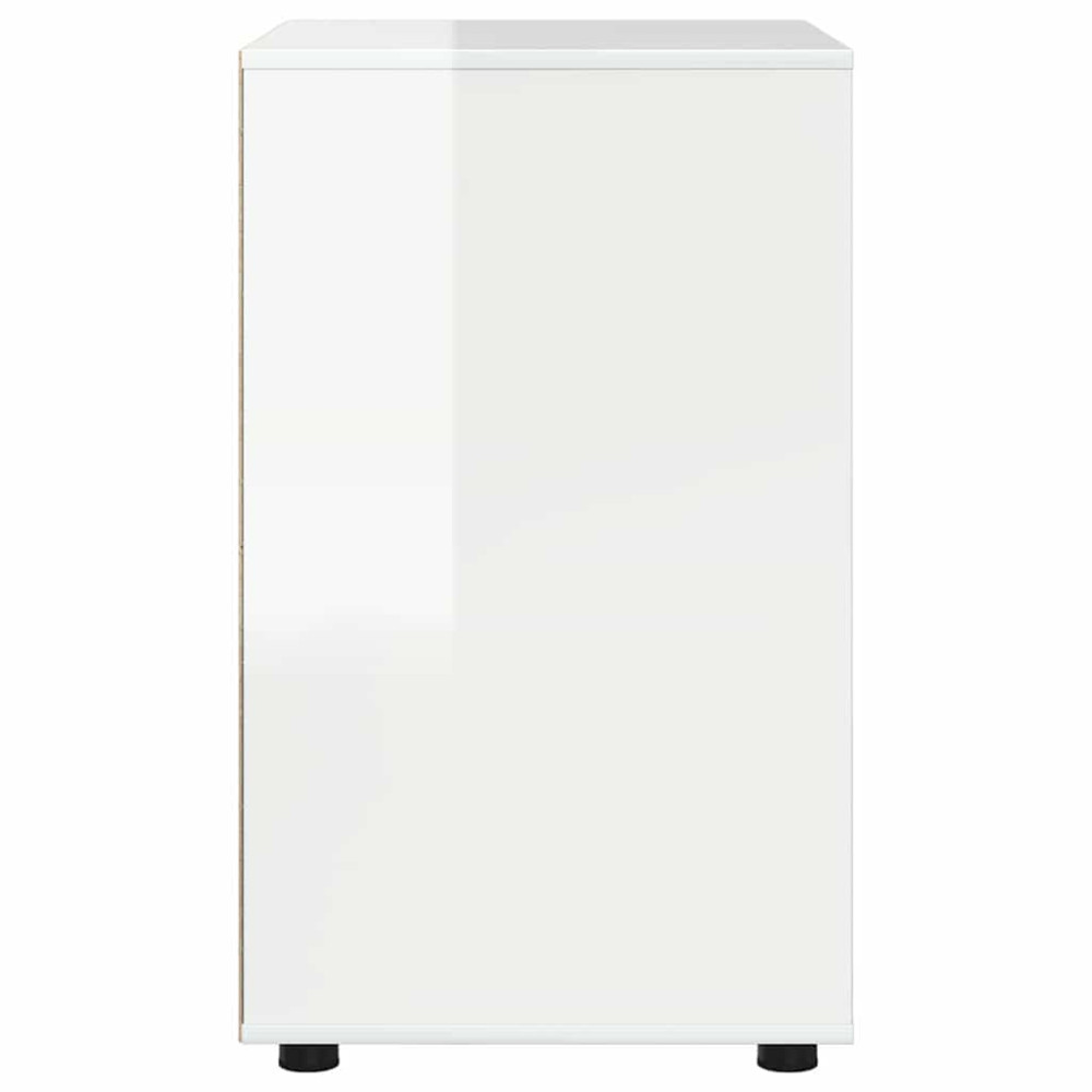 Produktbild för Förvaringsskåp Högblanka vita 60 x 48 x 81 cm Konstruerat trä