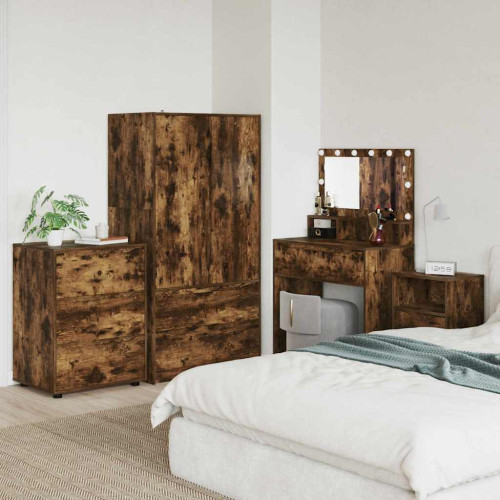 vidaXL Förvaringsskåp Rökt ek 60 x 48 x 81 cm Konstruerat trä