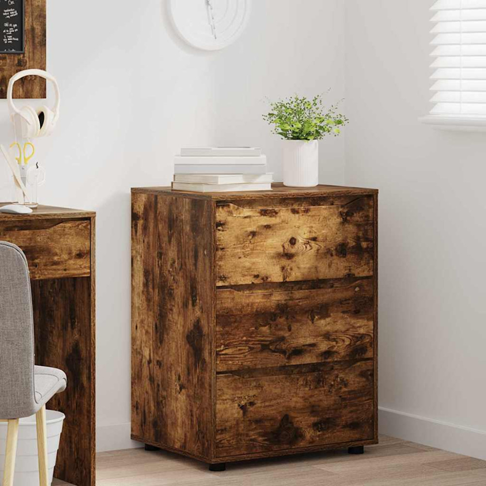 Produktbild för Förvaringsskåp Rökt ek 60 x 48 x 81 cm Konstruerat trä