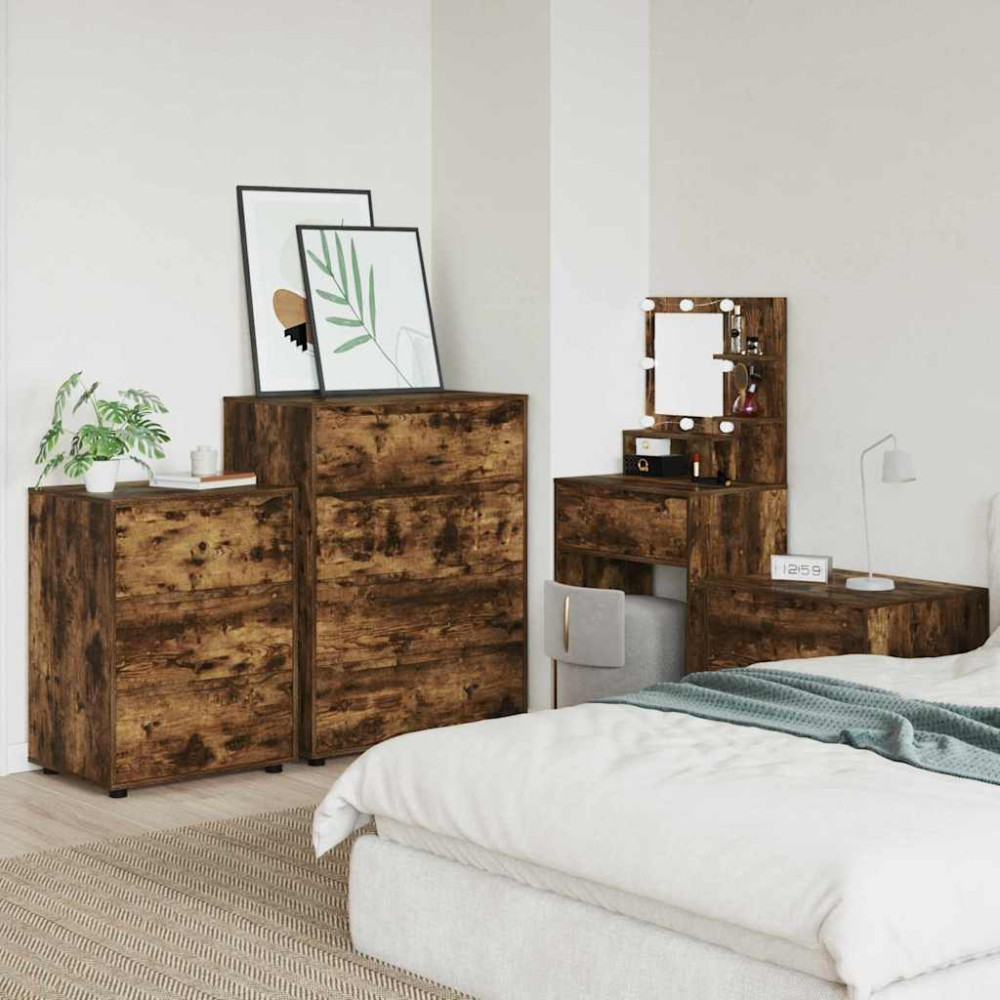 Produktbild för Förvaringsskåp Rökt ek 60 x 48 x 81 cm Konstruerat trä