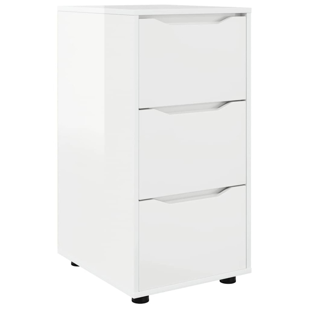 Produktbild för Förvaringsskåp Högblanka vita 40 x 48 x 81 cm Konstruerat trä