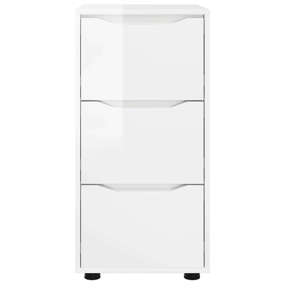 Produktbild för Förvaringsskåp Högblanka vita 40 x 48 x 81 cm Konstruerat trä